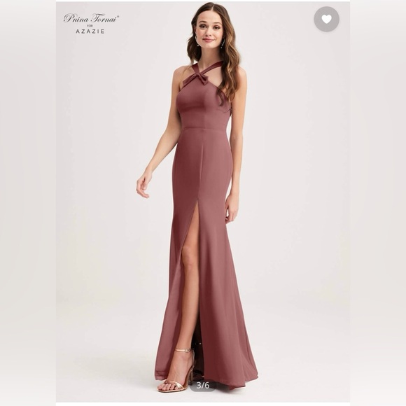 Azazie Mauve Desert Rose Bridesmaid Gown Dress - Picture 1 of 7